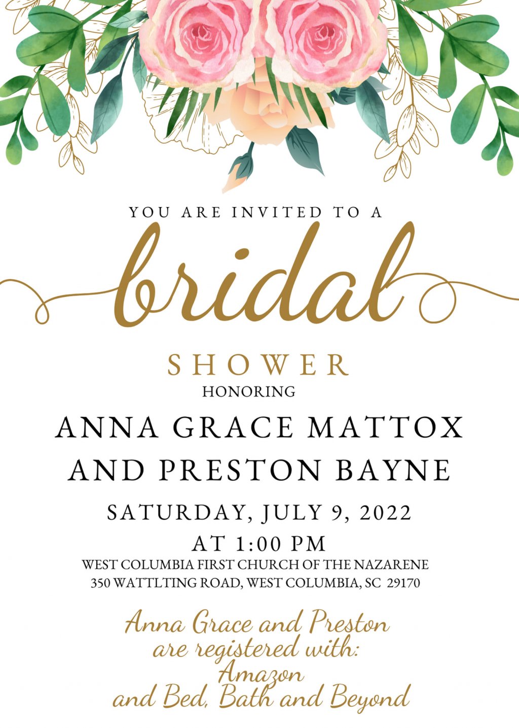 Bridal Shower for Anna Grace Mattox and Preston Bayne